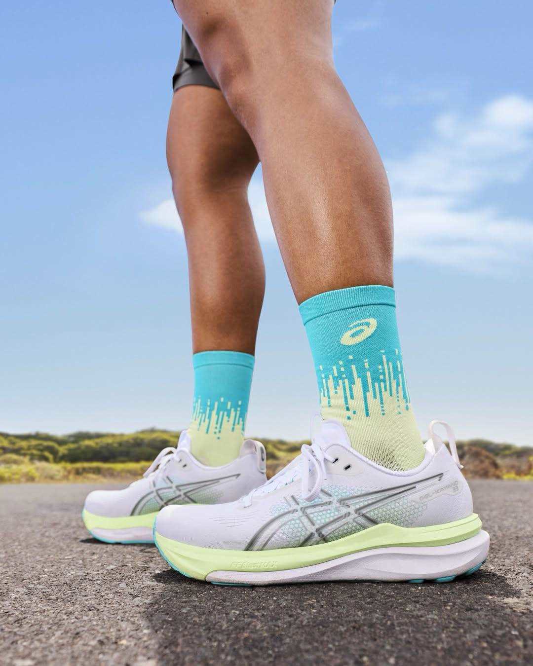 ASICS Get the Glow campaign featuring an athlete on a tennis court